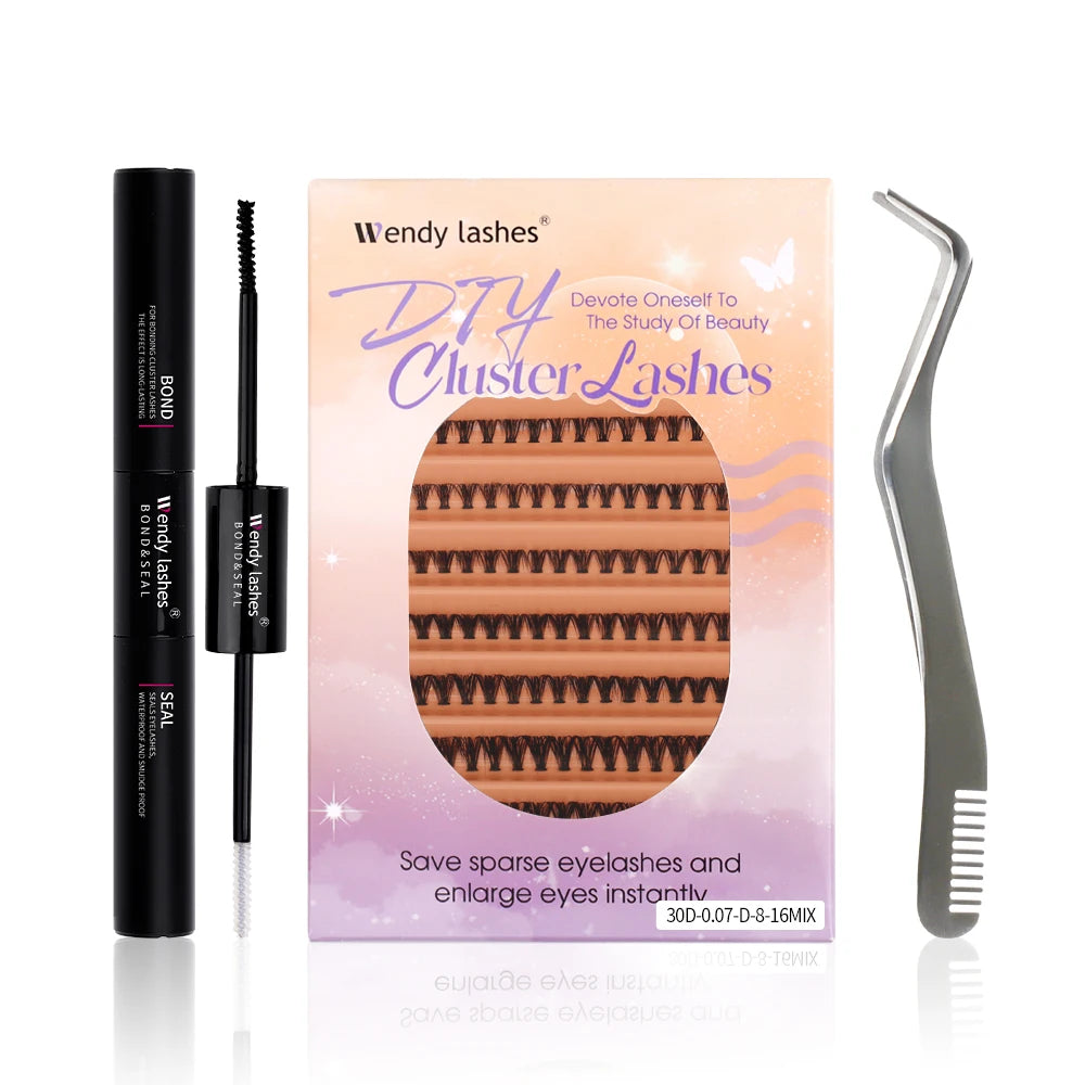 Lash Extension Kit 240pcs 30D/40D/60D/80D Bond and Seal Makeup tools DIY for gluing Lashes Gluing Glue Accessories DIY Lash KIT