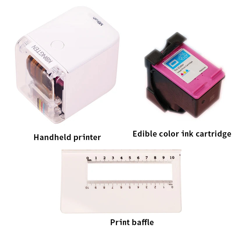 Mini Handheld Food Printer Edible Ink Portable Inkjet Pen Print Custom DIY Bread Coffee Fruit Cookies Coffee Latter Printing