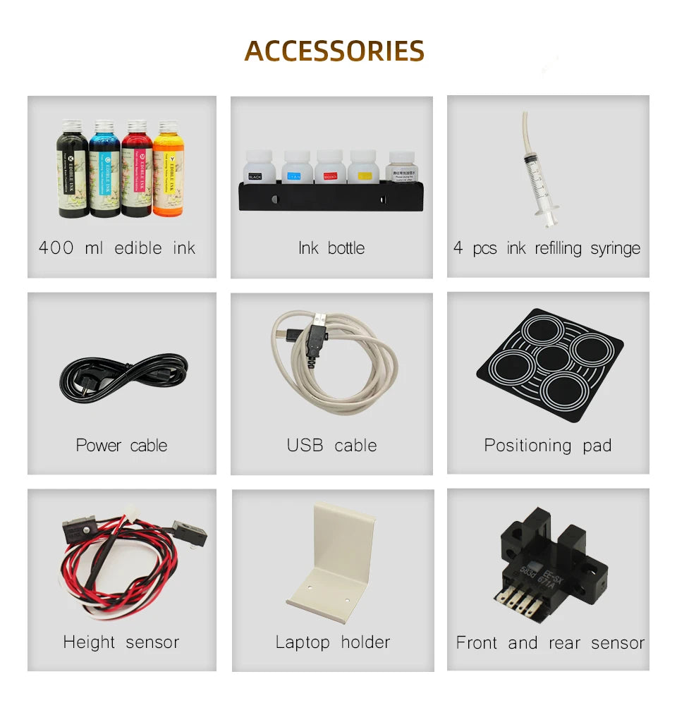 CSC1-4 CISS Coffee Printer Latte Coffee Printing Machine Automatic Beverages Food DIY Printing Photo on Coffee Edible Ink