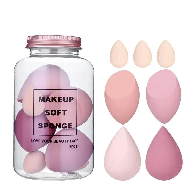 Drift Bottle'S 7-Piece Beauty Blender Set Filling Puff 7Pcs Water Large Air Cushion BB CC Cream Makeup Tools Sponge Egg