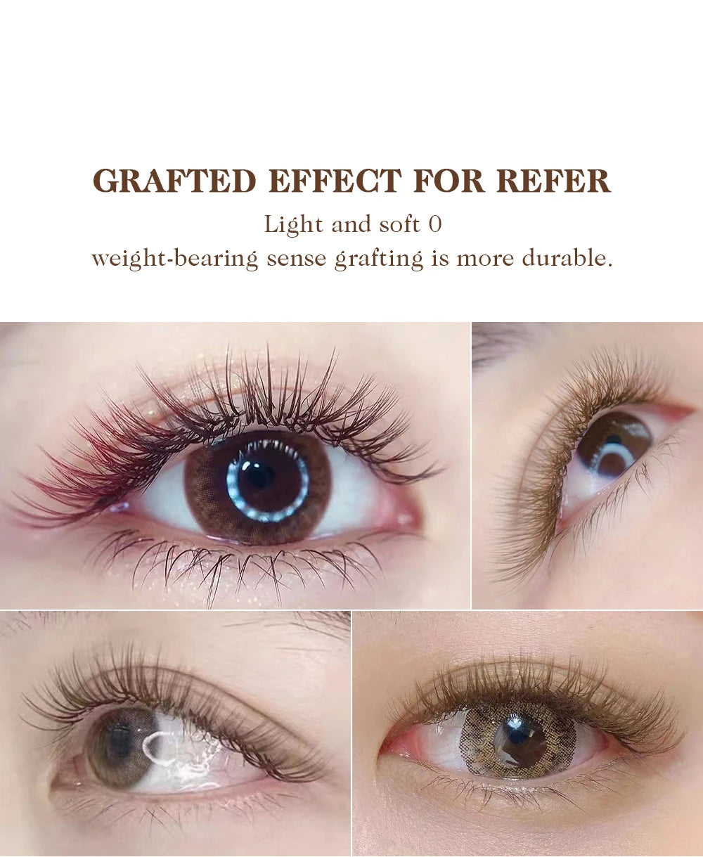 NATUHANA Caramel Colored Lashes Extension Individual Faux Mink Colour False Eyelashes Brown Teal Mocha Lashes For Makeup Tools