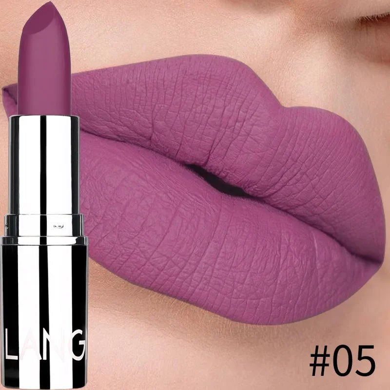 New Matte Lipstick 8 Colors Waterproof Long Lasting Velvet Sexy Non Sticky Moisturizing Solid Lipstick Lips Makeup Tools