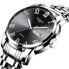New Men's Watch Steel Belt Quartz Watch Men's Watch Waterproof Luminous