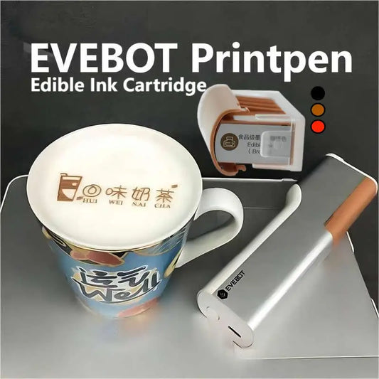EVEBOT Inkjet Printer Metal Housing Print Range 26*100MM Portable Home Personalized Printpen HD Printing Pattern Logo On Coffee