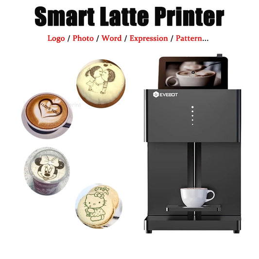 Evebot Coffee Printer Automatic 3d Latte Machine  One-Touch Operation DIY Printing Photo printer On  Food like Cake Bread Coffee