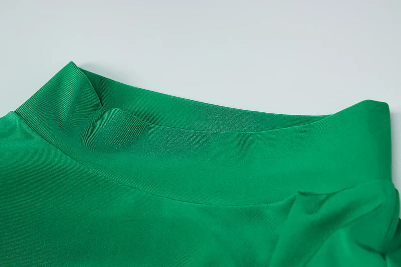 Hawthaw Shoulder Padded Long Sleeve Bodycon Green Party Club Maxi Long Dress 2022 Spring Autumn Women Fashion Elegant  Clothes