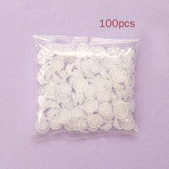 100pcs Disposable Eyelash Cup Holder  Lashes Glue Holder Plastic Stand Quick Flowering For Eyelash Extension Makeup Tools