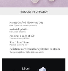 100pcs Disposable Eyelash Cup Holder  Lashes Glue Holder Plastic Stand Quick Flowering For Eyelash Extension Makeup Tools