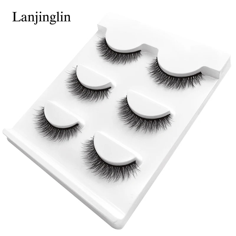 LANJINGLIN 3 pairs 29 styles 3D Faux Mink Hair Soft False Eyelashes Fluffy Wispy Thick Lashes Handmade Lash Eye Makeup Tools X11