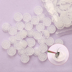 100pcs Disposable Eyelash Cup Holder  Lashes Glue Holder Plastic Stand Quick Flowering For Eyelash Extension Makeup Tools