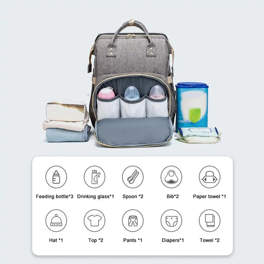 Convertible Lightweight Diaper Baby Bed Bag