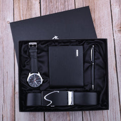 Casual All-matching Graceful Quartz Watch Belt Wallet Pen Tie