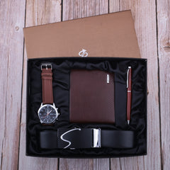Casual All-matching Graceful Quartz Watch Belt Wallet Pen Tie