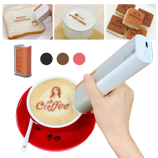 EVEBOT Printpen Food Ink Inkjet Printer Print Size 26*1000 MM Handheld HD Printing On Bread Coffee Milk Tea for Cafes Bakeries