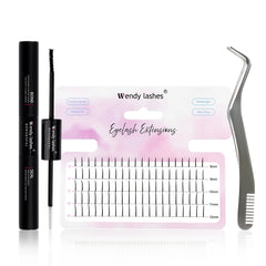 Lash Extension Kit 240pcs 30D/40D/60D/80D Bond and Seal Makeup tools DIY for gluing Lashes Gluing Glue Accessories DIY Lash KIT