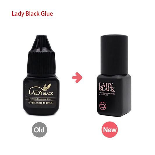 1 Bottle Korea Lady Black Glue for Eyelash Extensions 5ml Original Professional False Lash Adhesive Suppliers Makeup Tools Shop