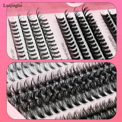 14 Rows Individual Lashes Set Thick and Natural Long DIY Extension Lashes Kit Cluster Lashes Kit Lash Glue Tweezer Makeup Tools