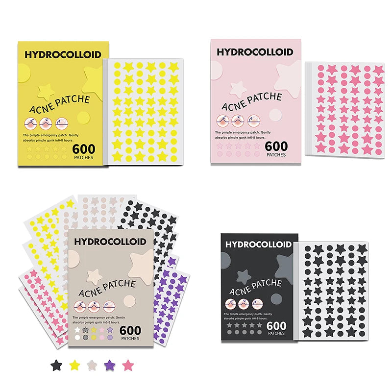 18-600pcs Star Pimple Patch Acne Colorful Invisible Acne Removal Skin Care Stickers Concealer Face Spot Beauty Makeup Tools