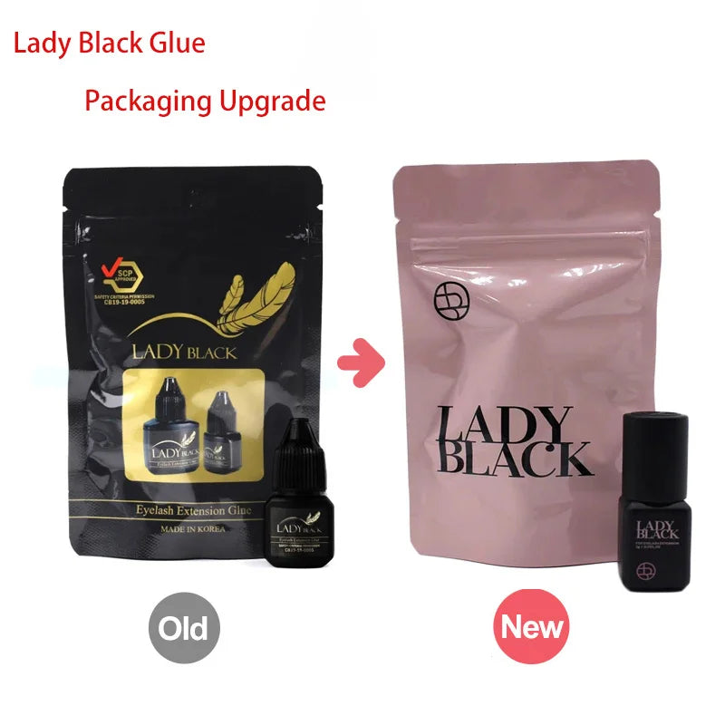 1 Bottle Korea Lady Black Glue for Eyelash Extensions 5ml Original Professional False Lash Adhesive Suppliers Makeup Tools Shop