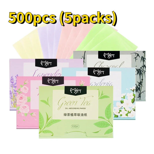 5 Box Matte Face Wipes Oil Control Oil-absorbing Face Cleaning Beauty Makeup Tools Accessories Facial Oil Blotting Sheets Paper