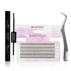 Lash Extension Kit 240pcs 30D/40D/60D/80D Bond and Seal Makeup tools DIY for gluing Lashes Gluing Glue Accessories DIY Lash KIT