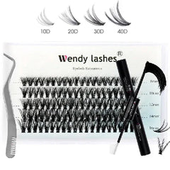 Lash Extension Kit 240pcs 30D/40D/60D/80D Bond and Seal Makeup tools DIY for gluing Lashes Gluing Glue Accessories DIY Lash KIT