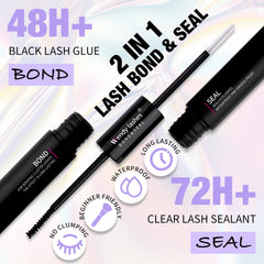 Lash Extension Kit 240pcs 30D/40D/60D/80D Bond and Seal Makeup tools DIY for gluing Lashes Gluing Glue Accessories DIY Lash KIT