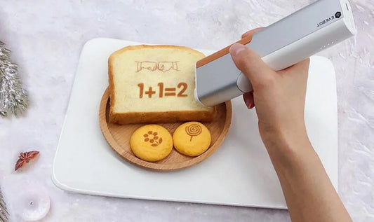 EVEBOT Handheld Food Inkjet Printer Edible Ink Print Range 26*100MM Portable Printpen DIY Custom Printing for Coffee Pattern