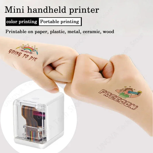 Mbrush Mini Portable Pattern Printer Handheld Color Inkjet Printer Tattoo Printer Cake Macaron Coffee DIY Pattern Printing