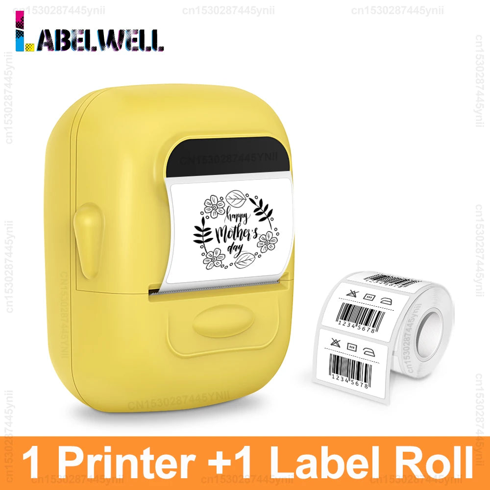 P50 Mini Portable Thermal Label Printer Similar as B1 B21 Marklife P50 E210 M110 Label Maker DIY Pattern Barcode QR Code Sticker