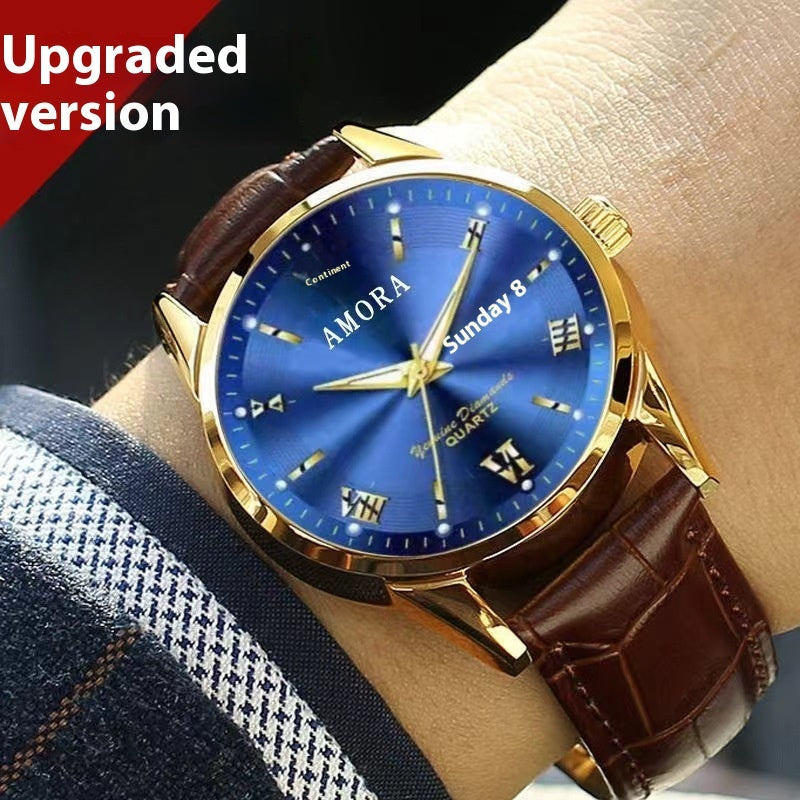 New Men's Watch Steel Belt Quartz Watch Men's Watch Waterproof Luminous